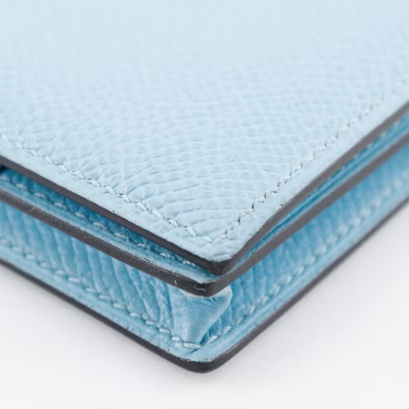 【日本直送】エルメス HERMES ベアンスフレ 長財布 ヴォーエプソン 水色 A レディース【中古】