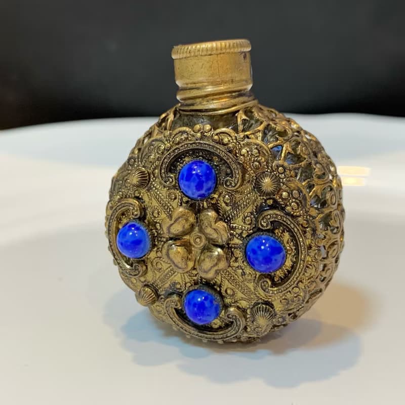 Vintage 古銅玻璃香水瓶