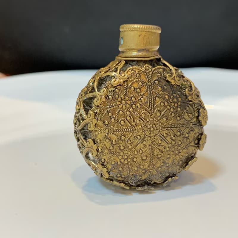 Vintage 古銅玻璃香水瓶