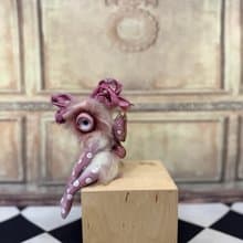 White&pink mini cyclop - doll with wings _ MADE-TO-ORDER!