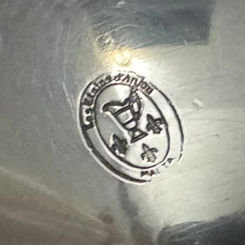 50539-迷人法國古董玫瑰雕飾錫盒