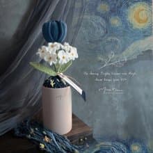 鬱金香與勿忘我盆花 - 普魯士藍 Tulip & Forget me not - Prussi