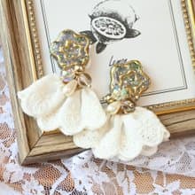 マーメイド ピアス イヤリング フラワー レース オーロラ きらきら イヤーアクセサリー 普段使い