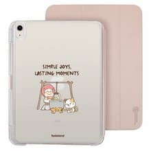 爆谷牛牛 與 年糕貓 iPad Air/Pro/2024 可拆式防摔透明 實色摺套