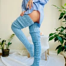 大腿高羊毛絲襪加大碼大腿高襪子森女孩服裝女裝