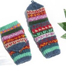 手織純羊毛針織手套/可拆卸保暖手套/內刷毛手套/觸控手套-北歐