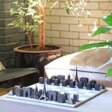 【英國 Skyline】豪華不鏽鋼 城市西洋棋-東京vs.巴黎 (3款棋盤)