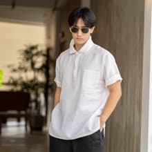 Blue & J Natural Linen Shirt - White