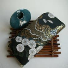 京西陣金襴錦織【山型地菊花紋】-長夾/皮夾/零錢