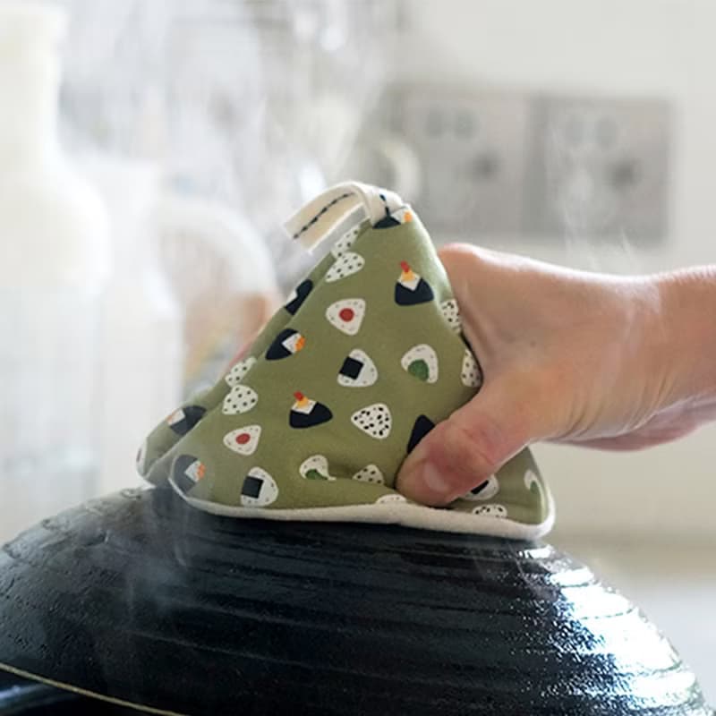 日本霜山 布藝隔熱防燙三角鍋帽(大款)-多種花色可選