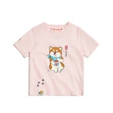 江戶勝 日系 童裝 勝太郎系列 勝太郎吃冰短袖T恤(淺粉紅) #上衣
