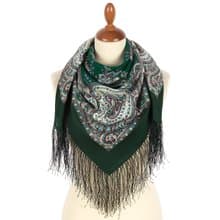 Authentic Pavlovo Posad Russian Shawl Scarf Soft 100% Wool 89x89 cm 2046-9