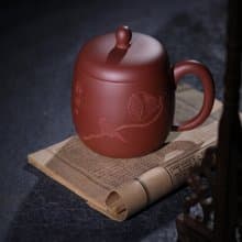 送禮紫砂壺茶壺靜悟杯宜興紫砂杯帶蓋杯茶杯子男士泡茶原礦老板杯