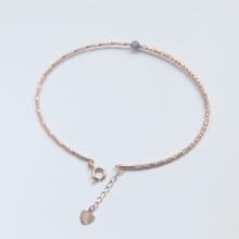 14K 彈性金條寶石手鍊