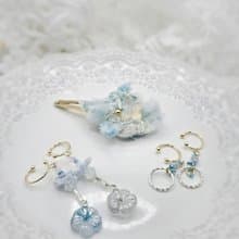 擁雪印記 手作髮夾 串珠 滴膠兩款耳骨夾 印象飾品 | 植椛。飾