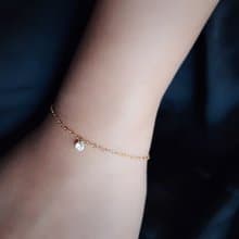 SV925/14KGF 裸.單鑽手鍊/腳鍊 施華洛世奇水晶 Swarovski 可碰水