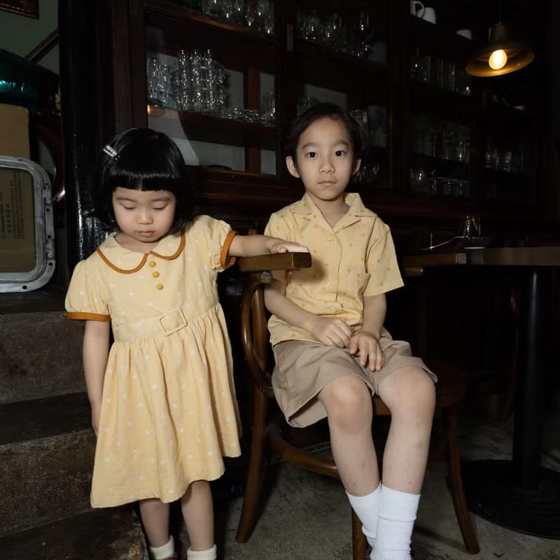 【兒童】紳士品格圓點小襯衫 - 拾穗奶油