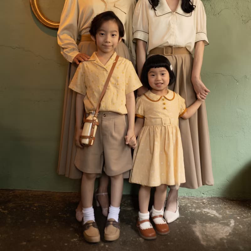 【兒童】紳士品格圓點小襯衫 - 拾穗奶油