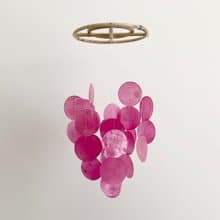 DIY-KIT|Morocco gelato Shop-Pink-Circle |Capiz Shell Wind Chime Mobile |#0-475-B