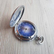 Molnija blue dial Soviet pocket watch gift - 1917 cruiser Aurora propaganda USSR