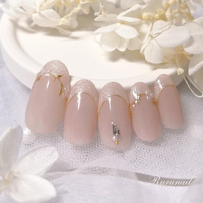 指甲晶片 / 花卉 /  可愛的粉彩花束/ 新娘 / 尺寸定製