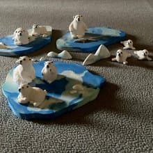 【療癒小物】北極熊與海豹的冰山一角 I 擴香石擺飾