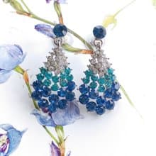 Vintage Jewelry 西洋古董飾品 藍色調 垂墜 絢麗 針式耳環