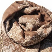 喀什米爾Cashmere/水煮羊毛披肩/針織圍巾/刺繡圍巾/羊絨披巾-花