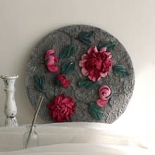 Peonies 3d painting, textured floral wall art, sculpture painting