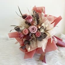 韓式空氣感 永生花花束 玫瑰花花束 情人節花束 典華優惠券