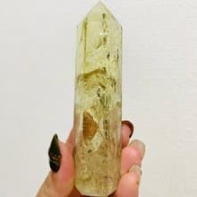 極度高品質 招財進寶【極光手術刀極品黃水晶柱】蒐藏品/一物一拍