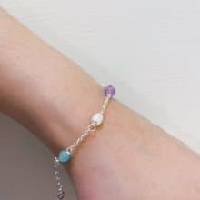 拾銀 | 糖果公主純銀手鍊 | 紫水晶 月光石