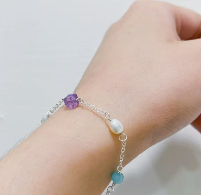 拾銀 | 糖果公主純銀手鍊 | 紫水晶 月光石