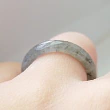【親翠】天然翡翠 冰綠烏雞手指鐲10號戒圈 | 疊帶也好看顯手細