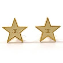 【日本直送 中古美品】シャネル CHANEL イヤリング スター ココマーク ヴィンテージ GP ゴールド/アイボリー 01 P 2001年製