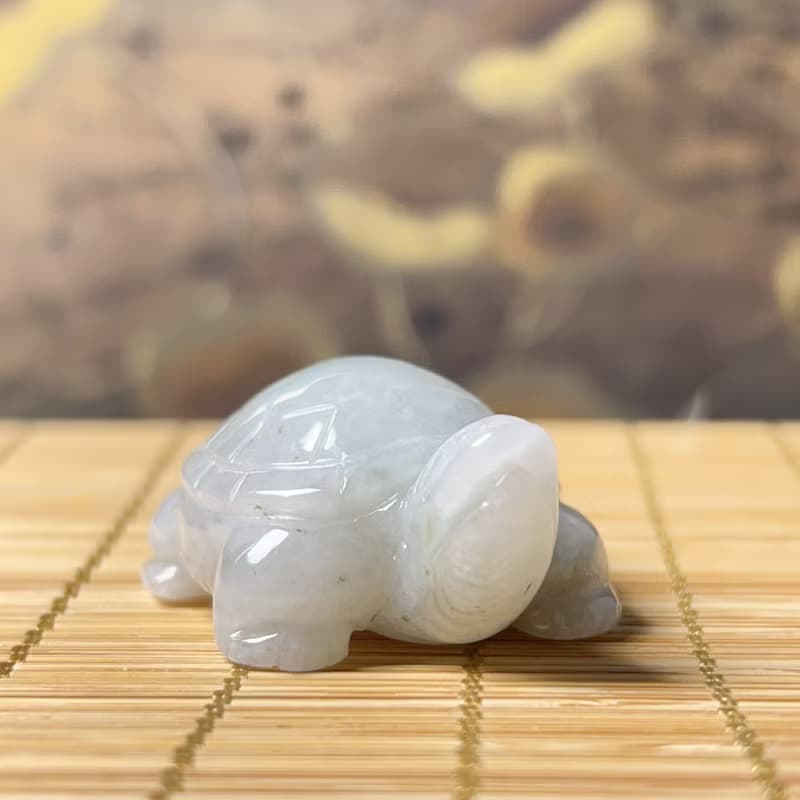【吉祥‧長壽】飄花翡翠烏龜 | 天然緬甸A貨翡翠 | 送禮