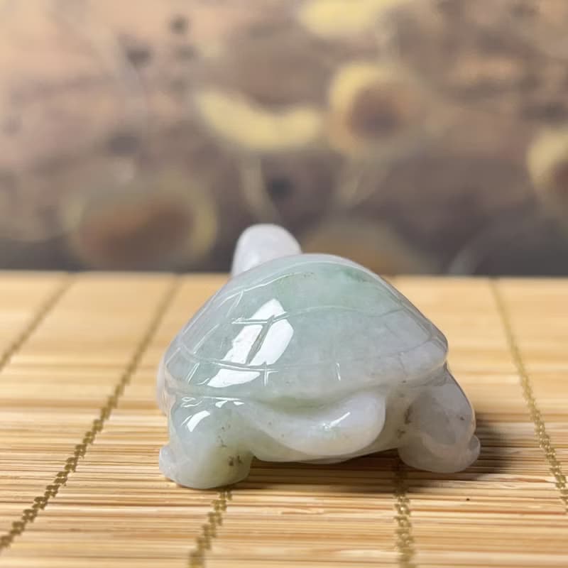 【吉祥‧長壽】飄花翡翠烏龜 | 天然緬甸A貨翡翠 | 送禮