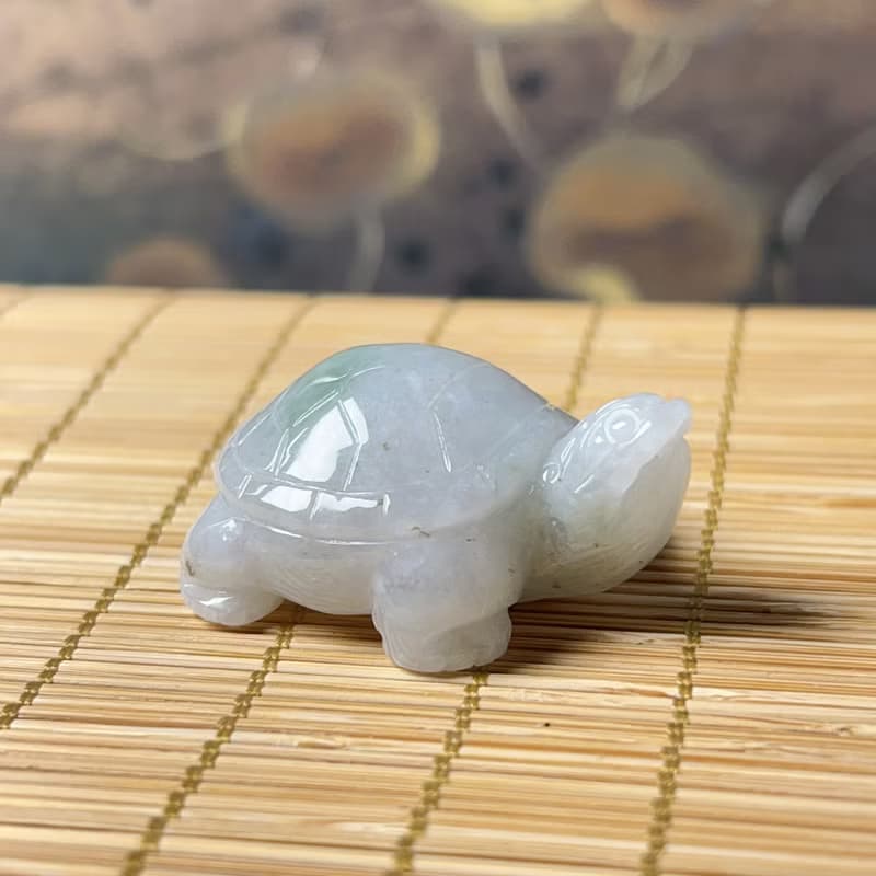【吉祥‧長壽】飄花翡翠烏龜 | 天然緬甸A貨翡翠 | 送禮