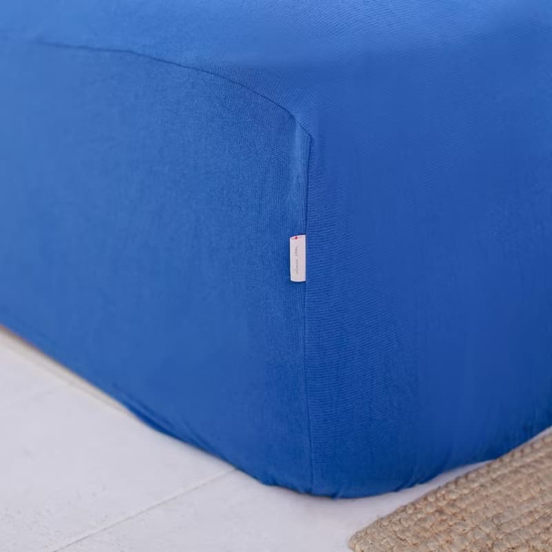 (雙人)UMORFIL膠原蛋白小鹿剪花寢具組-條紋藍∣四件組