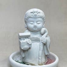 開運公仔 五行礦石水晶擴香之土地婆婆 小盤套組 贈5ml純精油