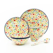 波蘭手工陶圓盤5件組