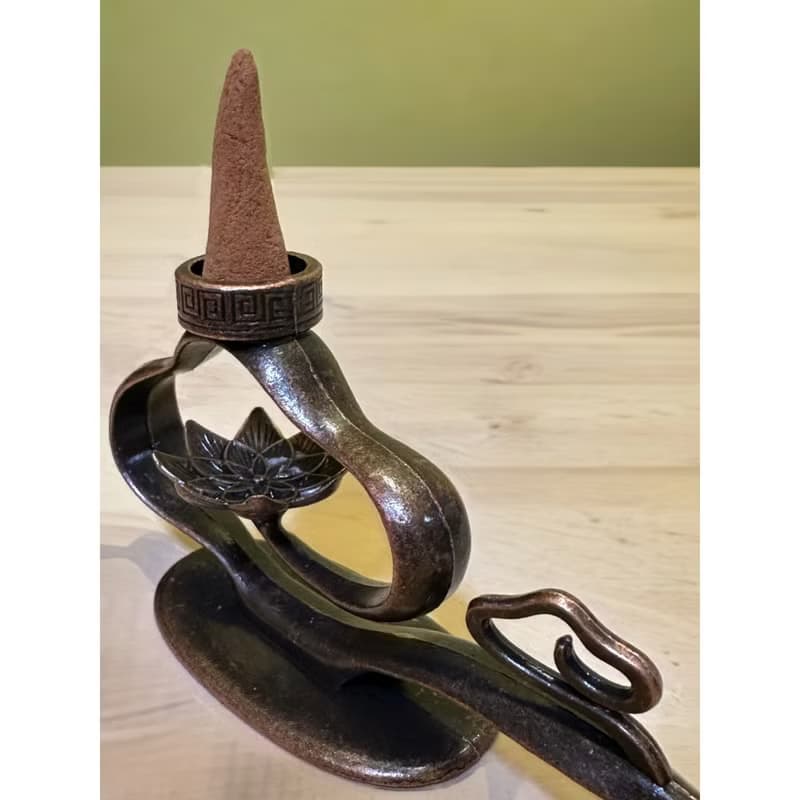 【瑞雲捲花】如意美滿 金屬倒流香座 手工香品套裝 | 視覺系香薰