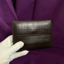Burberry 經典格紋 打凸設計 旋轉扣 古董皮夾 短夾 古董包