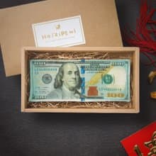 大富翁鈔票四重紗手作方巾 美金 美元  手帕 招財 幸運物 禮物
