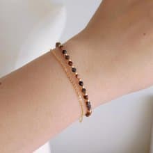 復古大地色系天然石手鍊 14kgf|質感|優雅|通勤|日常配戴