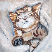 Cat Oil Painting Original, Pet Portrait, Animal Wall Art, Cute Kitten Picture