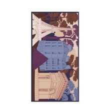 ::真絲棉輕薄大圍巾::披肩/裹裙/沙灘巾::多功能百搭::巴黎建築