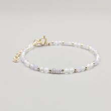 天然水晶 白水晶+紫水晶 鍍14K金 輕珠寶手環 手鍊