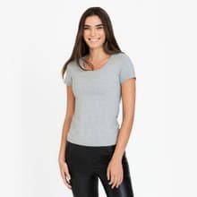 北歐極簡 - 貼身經典有機棉圓領T恤 / 素T / T-shirt 女 (灰)