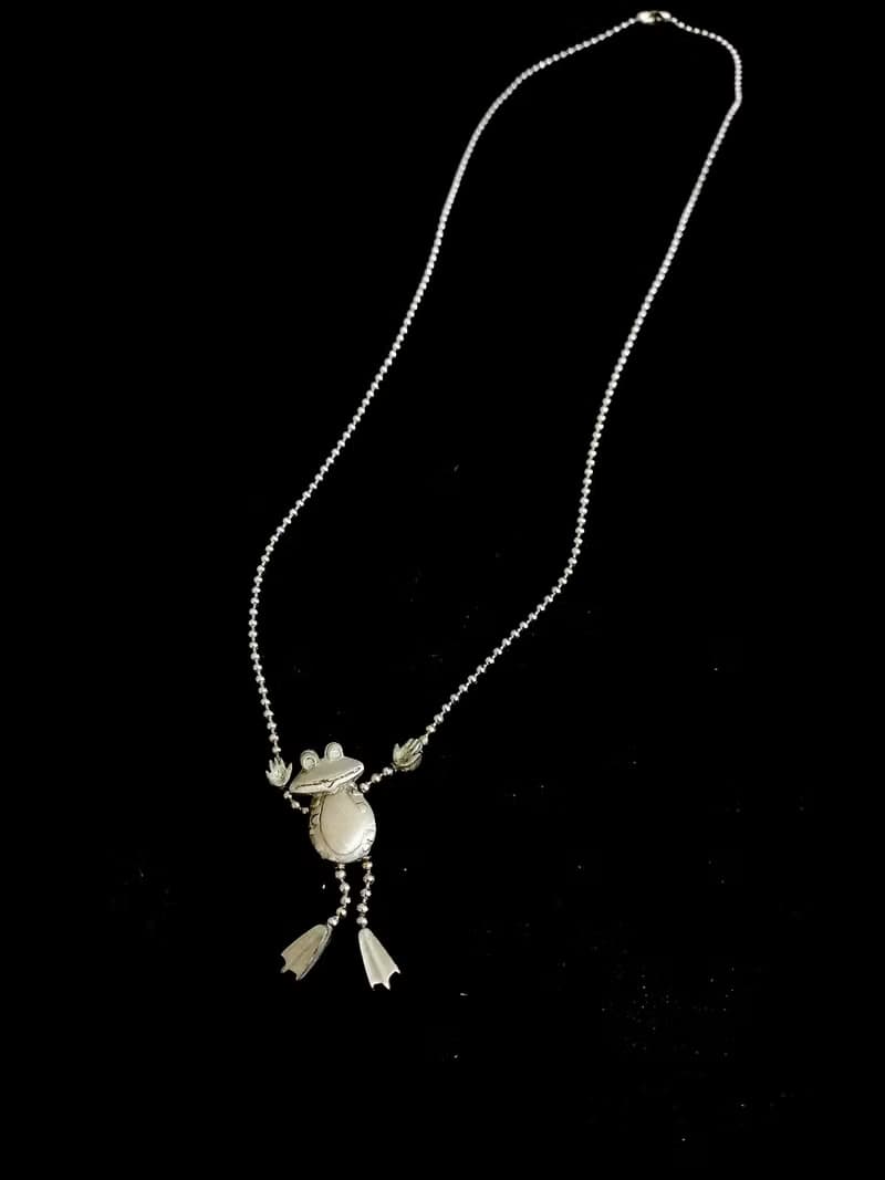 vintage jewelry JJ 古董奇趣青蛙先生 項鍊